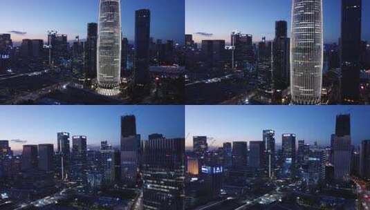 航拍深圳市中心街头景色高清在线视频素材下载