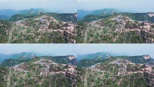 航拍中华泰山山顶风景风景区高清在线视频素材下载