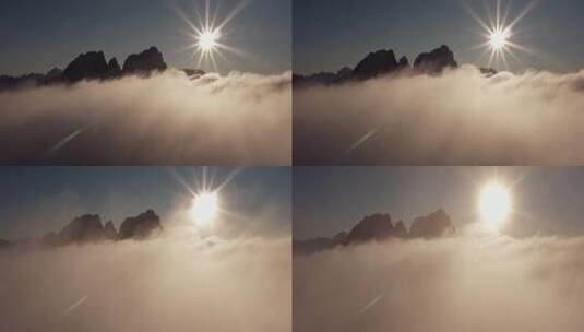 大气云雾飘动云海日出山峰山顶连绵山脉高清在线视频素材下载