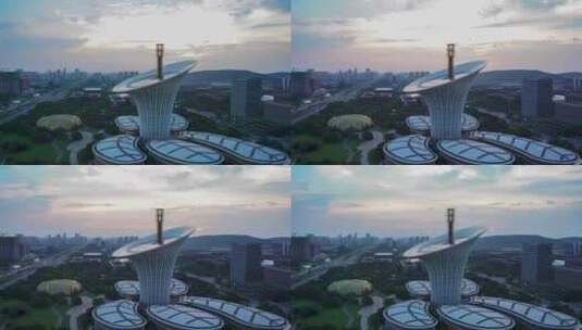 武汉光谷未来科技城马蹄莲高清在线视频素材下载