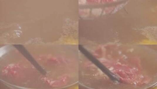 牛肉汤底 涮牛肉 汤底 牛肉 吊龙高清在线视频素材下载