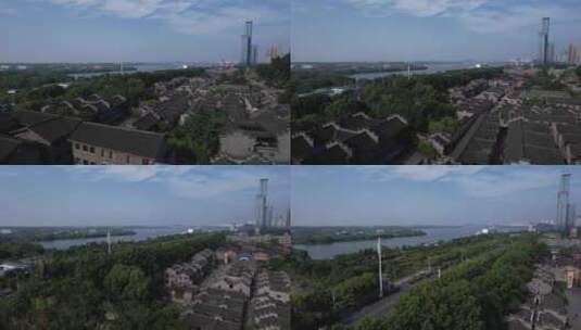 镇江西津渡古街景区航拍高清在线视频素材下载