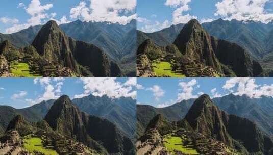 秘鲁马丘比丘景观的时间推移高清在线视频素材下载