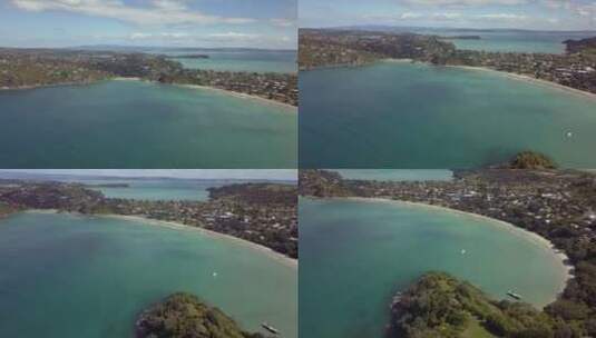 绿松石海上的海滩无人机视图高清在线视频素材下载