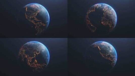 蓝色地球科技地球地球背景高清在线视频素材下载