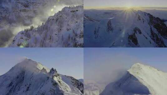 新疆航拍雪山山脉高海拔积雪雪峰冬季寒冷 (4)高清在线视频素材下载