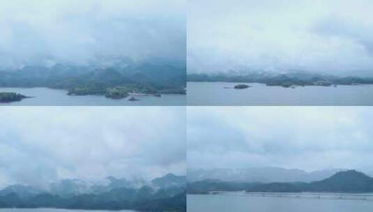 千岛湖山雨湖云雾缭绕4k延时摄影高清在线视频素材下载