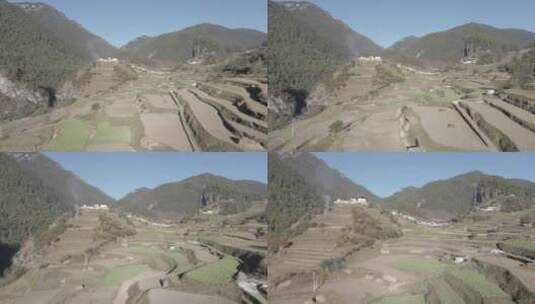 4K航拍云南香格里拉秘境世界第一村尼汝村高清在线视频素材下载