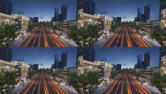 繁华城市道路穿梭动画素材高清在线视频素材下载