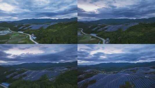 【延时】新能源太阳能光伏发电站 乌云密布高清在线视频素材下载