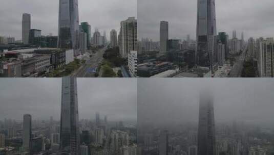 深圳市罗湖区城脉中心云雾缭绕高清在线视频素材下载