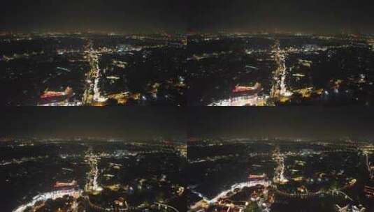 江苏苏州城市夜景大景航拍高清在线视频素材下载