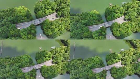 中国杭州西湖风景名胜区杨公堤高清在线视频素材下载