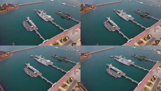 山东省青岛市中国海军博物馆航拍高清在线视频素材下载