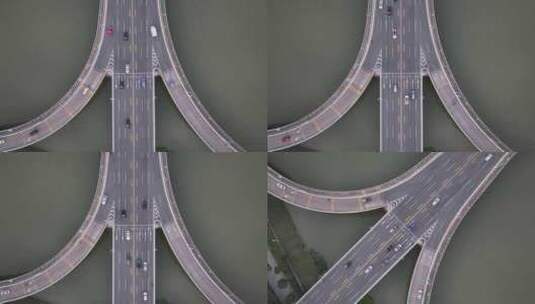 惠州俯拍水上公路高清在线视频素材下载