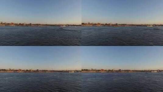 卢克索尼罗河上的旅游船高清在线视频素材下载