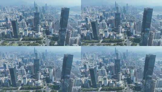 深圳交通银行大厦航拍华强北商业区城市风光高清在线视频素材下载