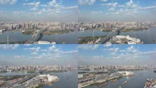 中国广东省广州市荔湾区东沙东洛围码头高清在线视频素材下载
