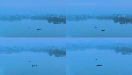杭州临平区塘栖丁山湖高清在线视频素材下载