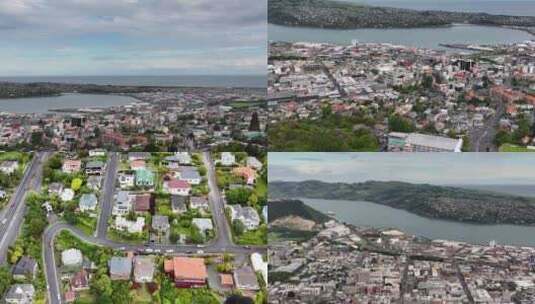 航拍新西兰达尼丁市高清在线视频素材下载