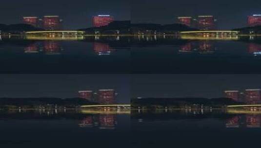 佛山千灯湖公园与城市景观夜景灯光高清在线视频素材下载