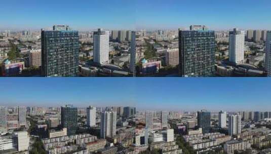 济宁苏宁大厦城市建筑宣传片航拍高清在线视频素材下载