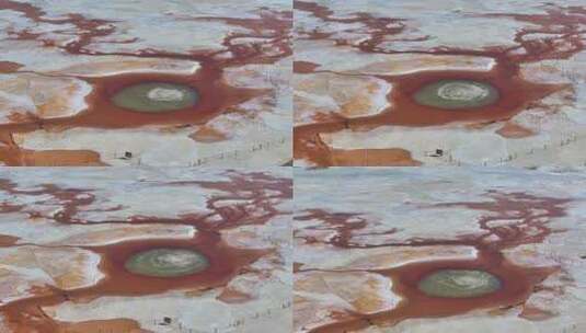 艾肯泉恶魔之眼雪景冬季自然湖沙漠青海甘肃高清在线视频素材下载