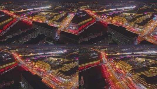 天津杨柳青古镇新年航拍高清在线视频素材下载