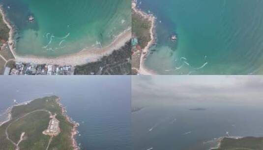 三亚海棠湾冲浪区航拍高清在线视频素材下载