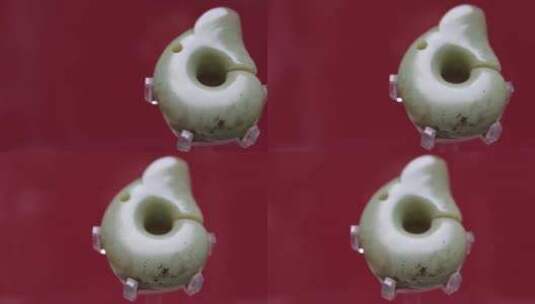 新石器时代红山文化晚期玉玦形龙高清在线视频素材下载