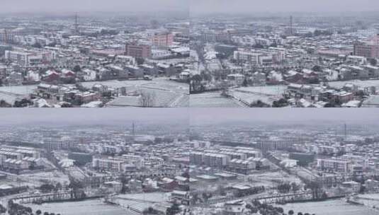 航拍扬州瘦西湖大明寺观音山宋夹城园林雪景高清在线视频素材下载