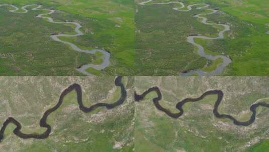 草原空镜-航拍（4k）河-6高清在线视频素材下载