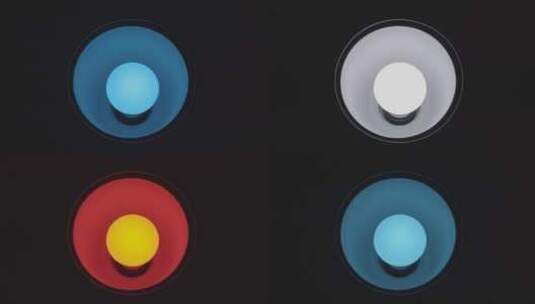 智能LED灯泡将颜色从蓝色变为红色，黑色高清在线视频素材下载