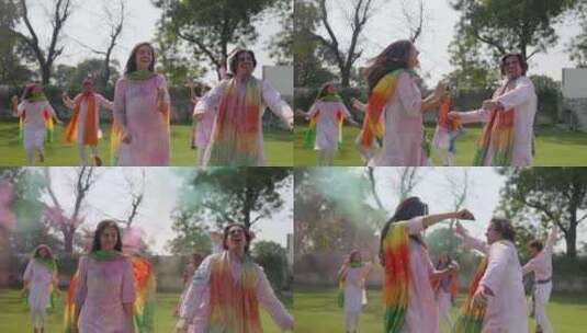 印度人跳舞，祝节日快乐高清在线视频素材下载