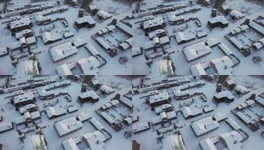 大雪覆盖的小村庄2高清在线视频素材下载