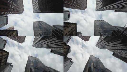 4K-仰拍纽约高楼大厦高清在线视频素材下载