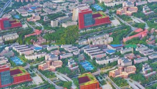 湖南工商大学航拍校园风景风光学校大学素材高清在线视频素材下载