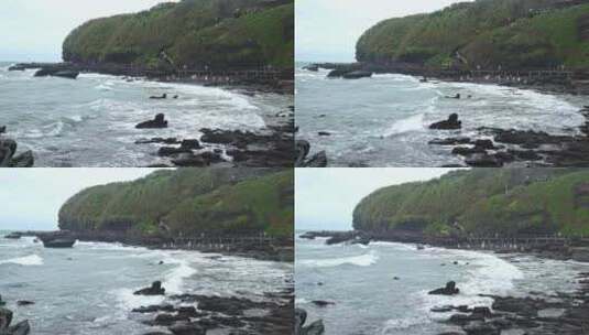 广西北海涠洲岛大海南岸鳄鱼山旅游旅行高清在线视频素材下载