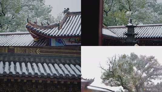 古建筑雪景高清在线视频素材下载