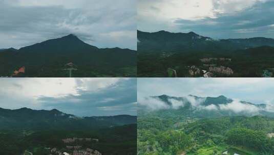 五指山山林间住宅区鸟瞰高清在线视频素材下载