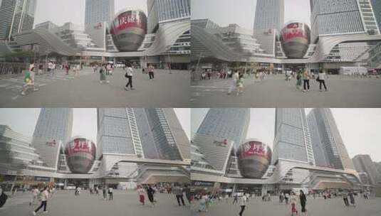 重庆金沙天街商场外行人景象高清在线视频素材下载