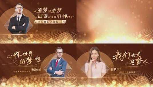 4k金色颁奖人物宣传展示高清AE视频素材下载