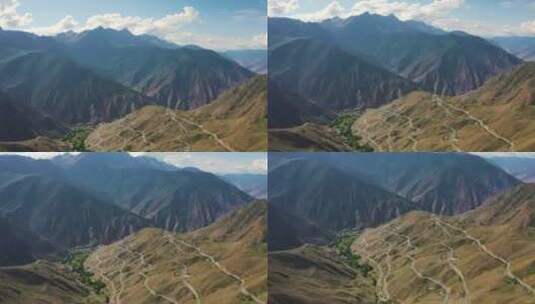 西藏旅游景点怒江七十二拐航拍高清在线视频素材下载