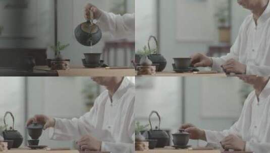 大师泡茶喝茶意境空镜东方文化 写意高清在线视频素材下载