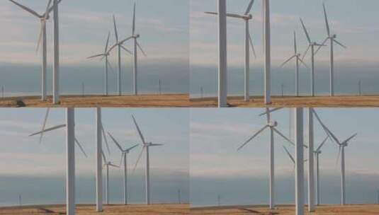电厂转动的风车高清在线视频素材下载