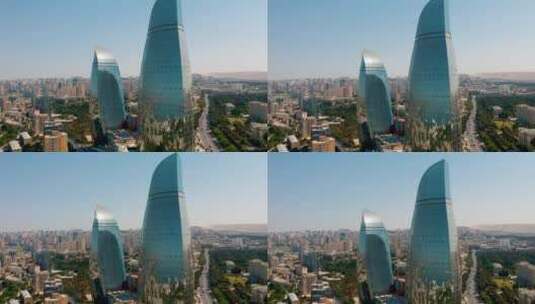 阿塞拜疆首都巴库的天线高清在线视频素材下载