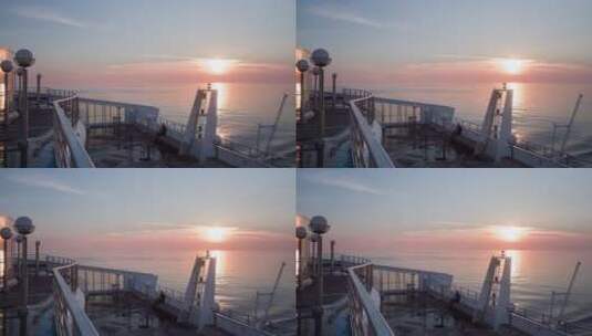 渡轮上拍摄日出海景高清在线视频素材下载