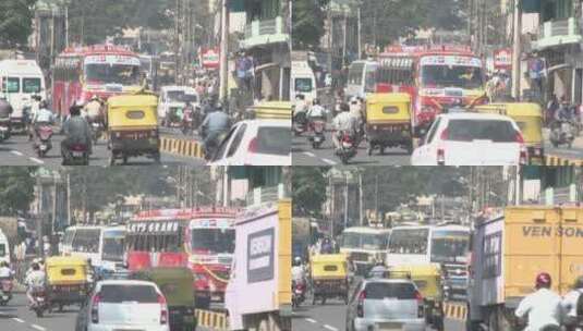 印度马路的交通高清在线视频素材下载