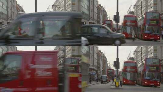 城市街道上的公交汽车高清在线视频素材下载