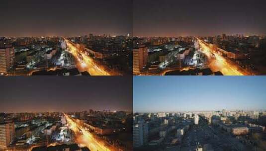 北京城市延时摄影夜转日高清在线视频素材下载